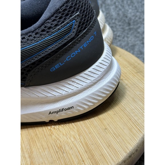 Asics Gel-Contend 7 Running Shoes Womens Size 10 Black Blue AmpliFoam Sneakers - Picture 2 of 9